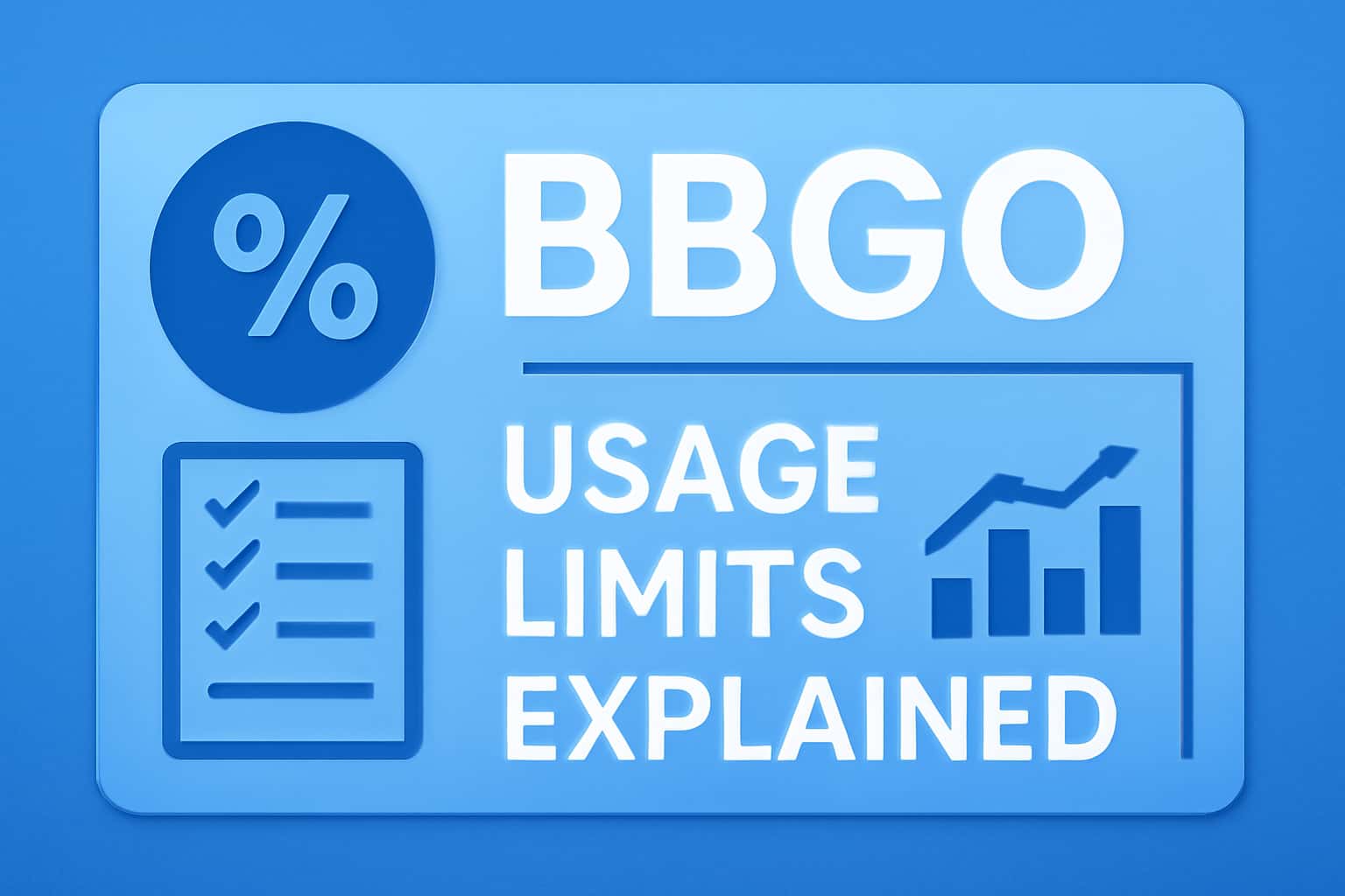 An informational graphic detailing BBGO usage limits with a futuristic design.